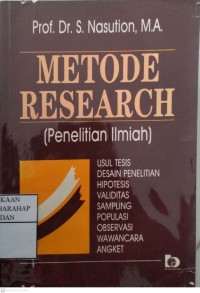 Image of Metode Research :Penelitian Ilmiah