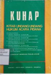 KUHAP :Kitab Undang-undang Hukum Acara Pidana