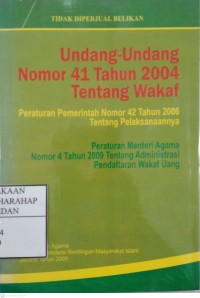 Undang-undang Nomor 41 Tahun 2004 Tentang Wakaf