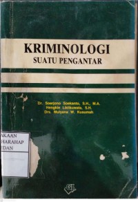 Kriminologi Suatu Pengantar