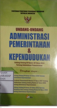 Undang-undang Administrasi Pemerintahan & Kependudukan