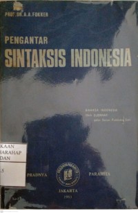 Pengantar Sintaksis Indonesia